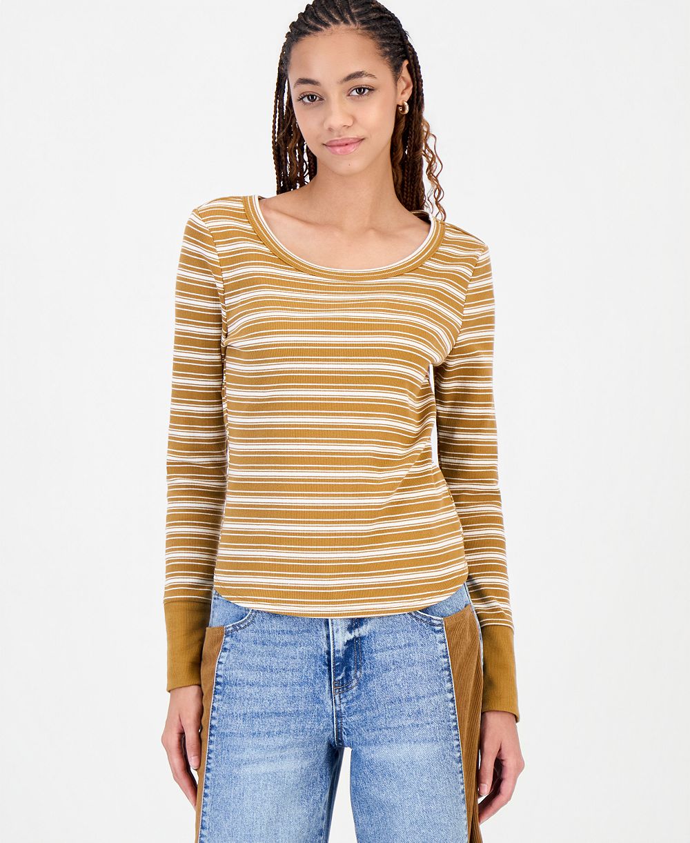 And Now This Women's Long-Sleeve Ribbed-Knit Top, Macy's Exclusive