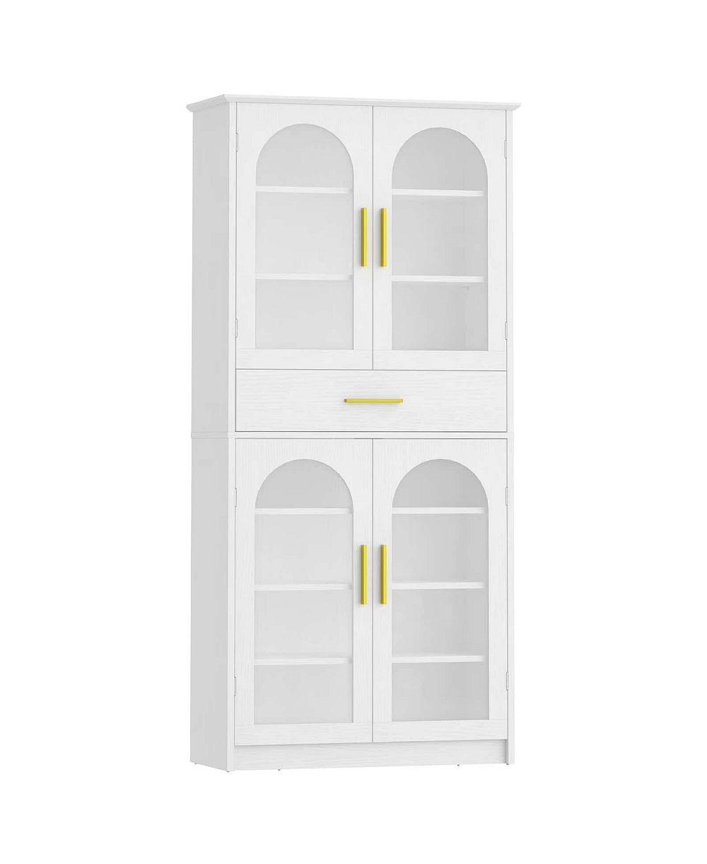 Slickblue Shoe Cabinet with LED Light Strip and Adjustable Storage Shelves