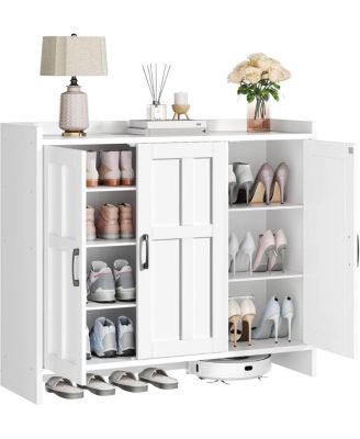 Slickblue 3-Door Wooden Shoe Storage Cabinet 42.1" for Entryway