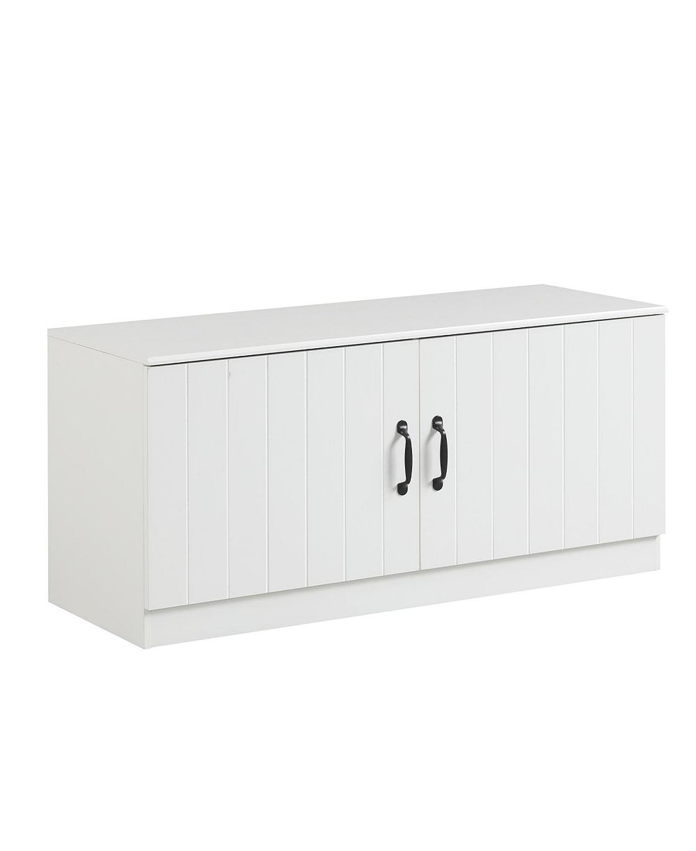 Slickblue Shoe Storage Bench with 2 Doors and Adjustable Shelves for Entryway