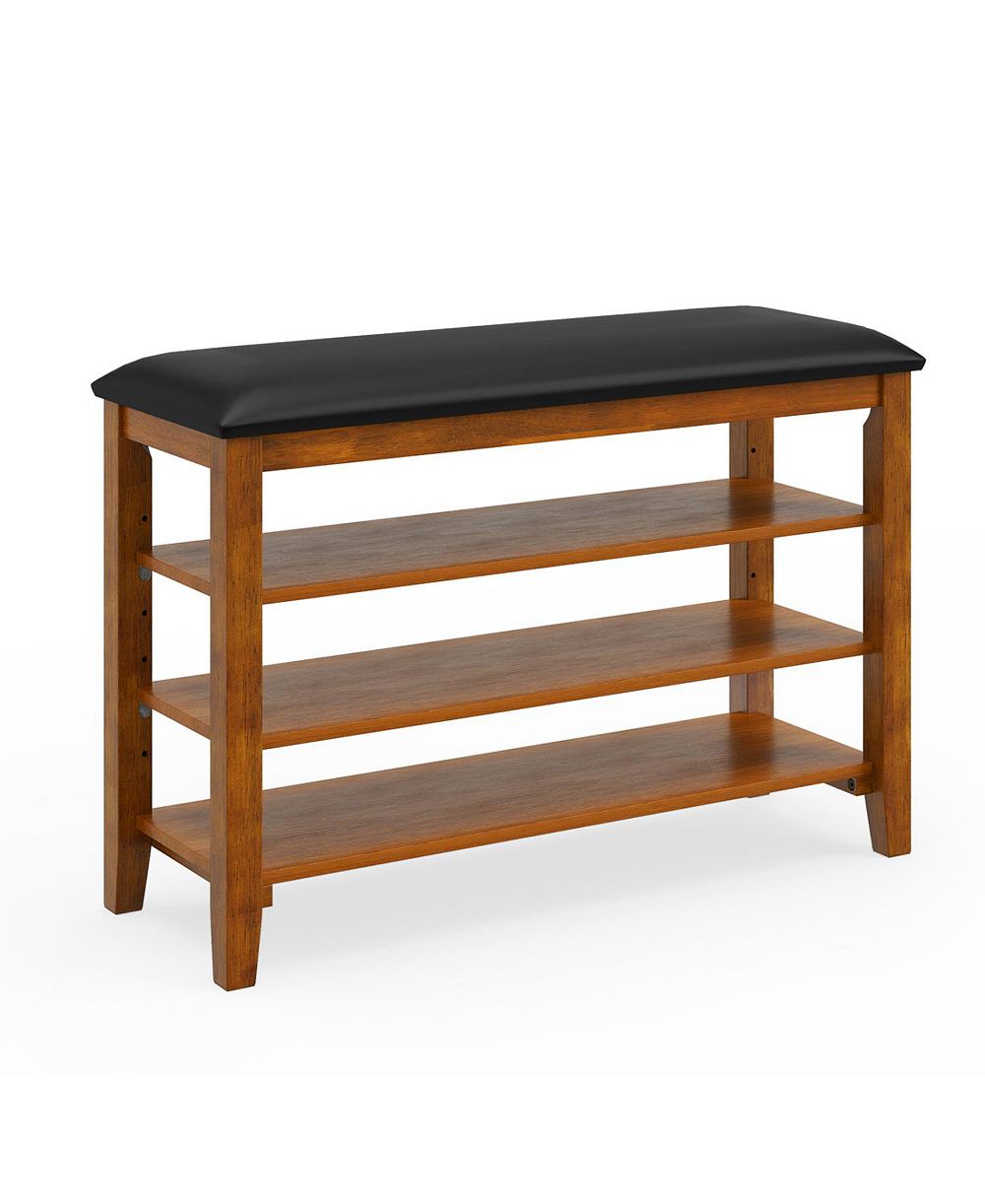 Банкетка для прихожей Slickblue Entryway Shoe Bench 3-Tier с мягкой подушкой и местом для хранения