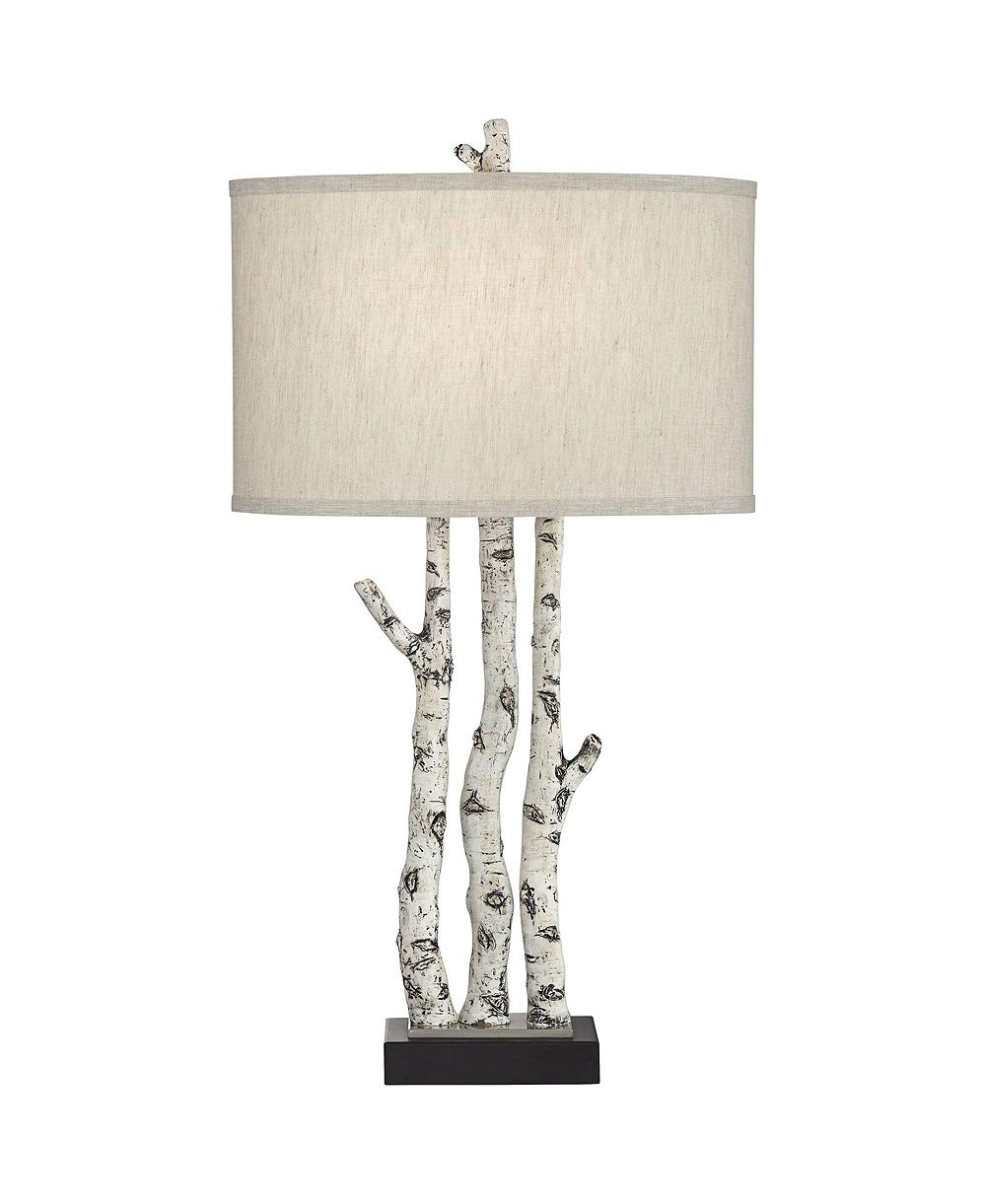 John Timberland Woodland 30" Tall Faux Birch Tree Large Farmhouse Rustic End Table Lamp Single Living Room Bedroom