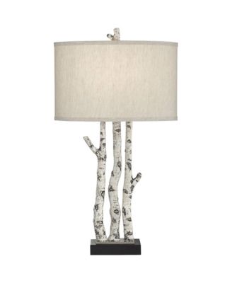 John Timberland Woodland 30" Tall Faux Birch Tree Large Farmhouse Rustic End Table Lamp Single Living Room Bedroom