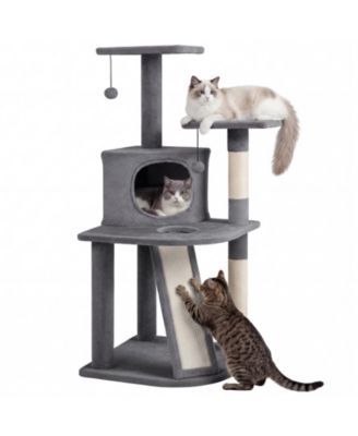 Игровой комплекс для кошек Gymax Multi-Level Cat Tower с лежанкой и лестницей