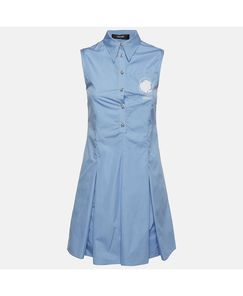 Женское платье Versace Cotton Pleated Sleeveless
