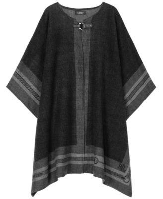 Lauren Ralph Lauren Belting Jacquard Buckle Closure Ruana
