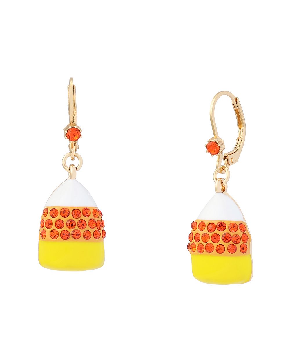 Betsey Johnson серьги drop с искусственным камнем Halloween Candy Corn