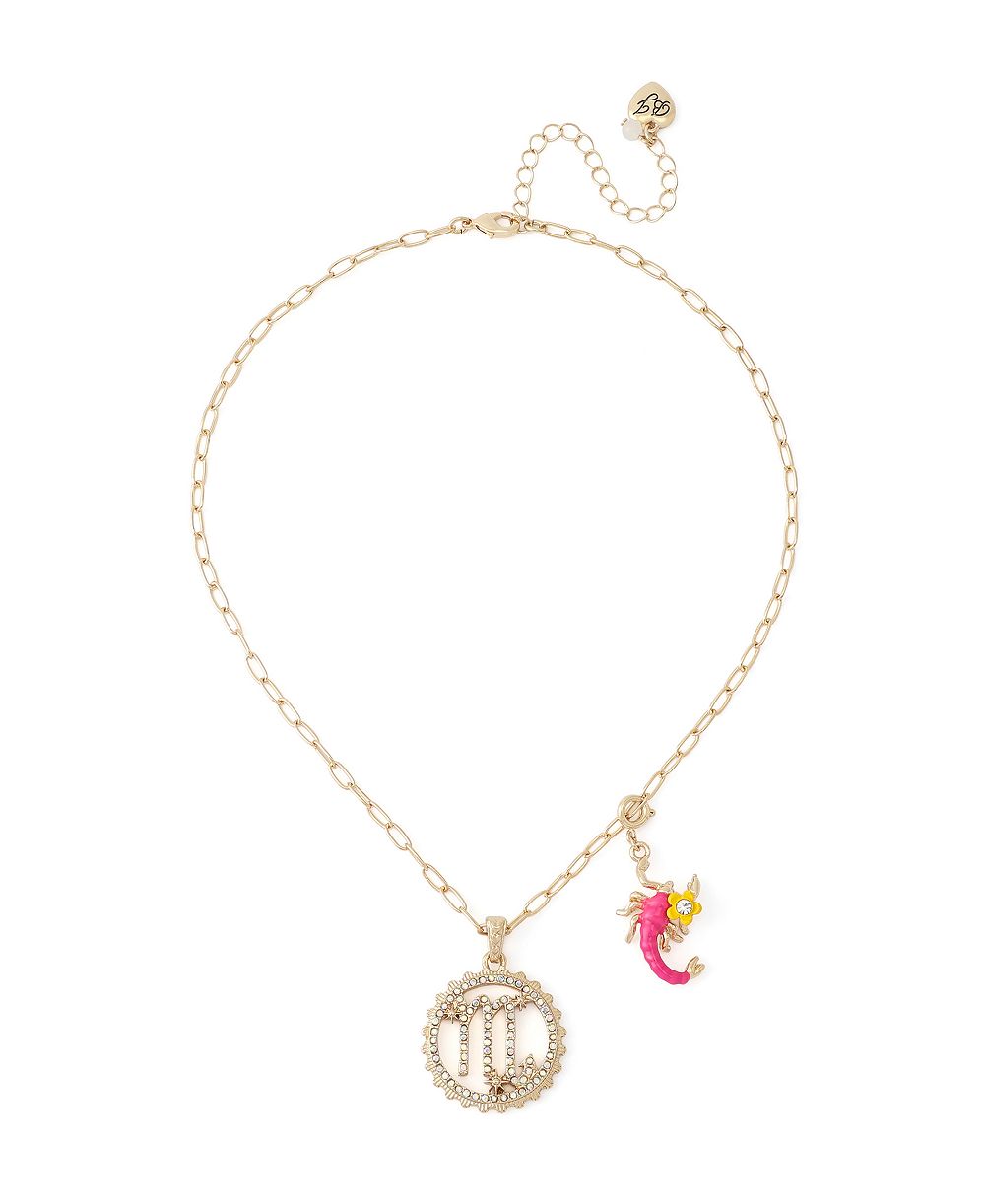 Колье Betsey Johnson Faux-Stone Scorpio Celestial Pendant Necklace Charm Zodiac Set