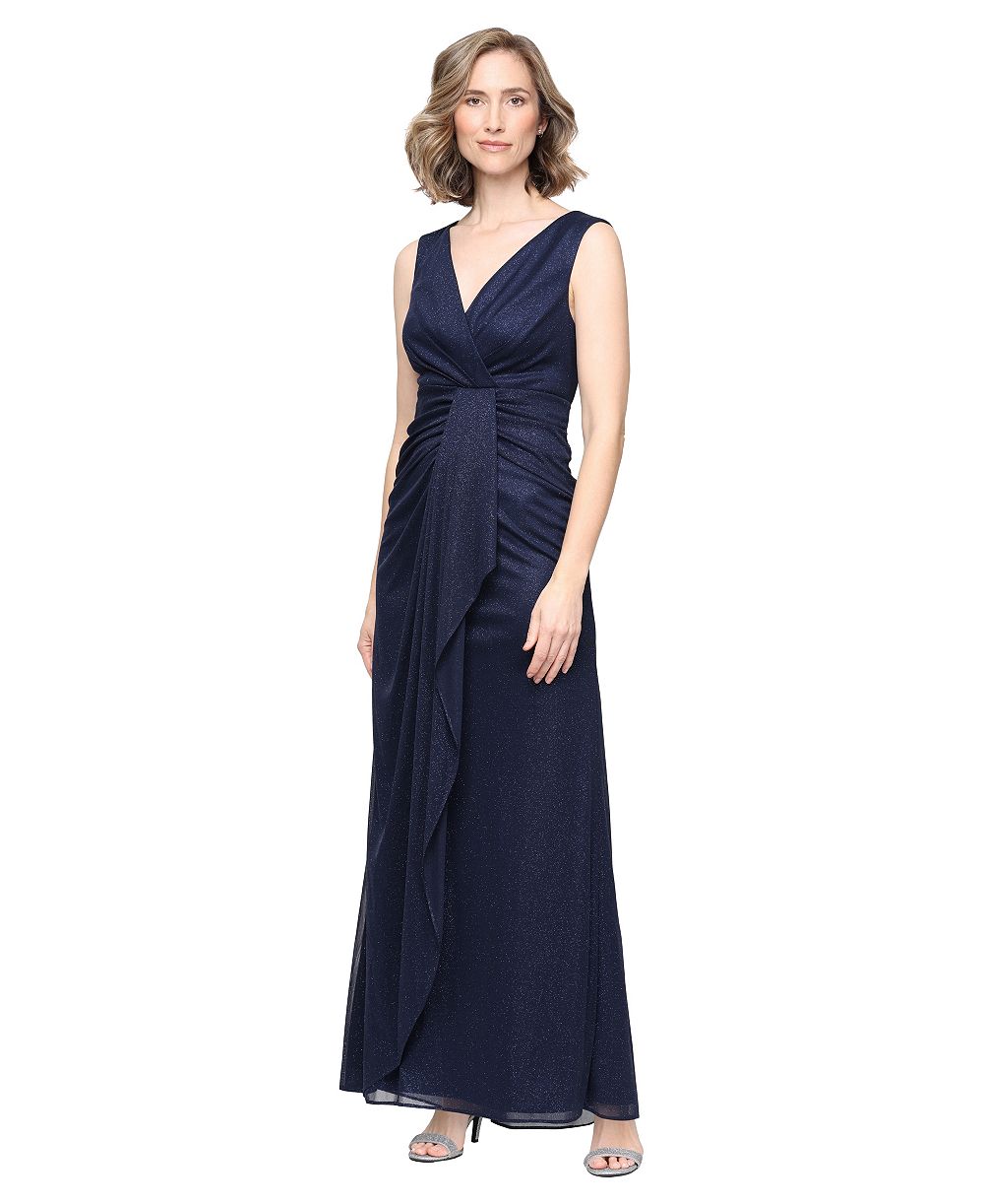 Вечернее платье Alex Evenings Petite Glitter Mesh V-Neck