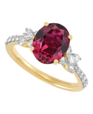 Кольцо Grown With Love Lab-Grown Ruby & Diamond в 14k Yellow Gold