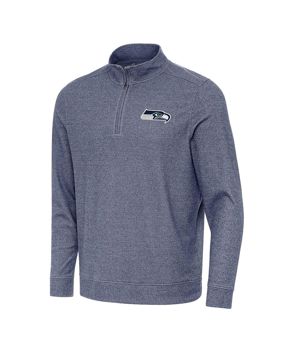 Мужская кофта Antigua Heather Navy Seattle Seahawks Subtle Quarter-Zip