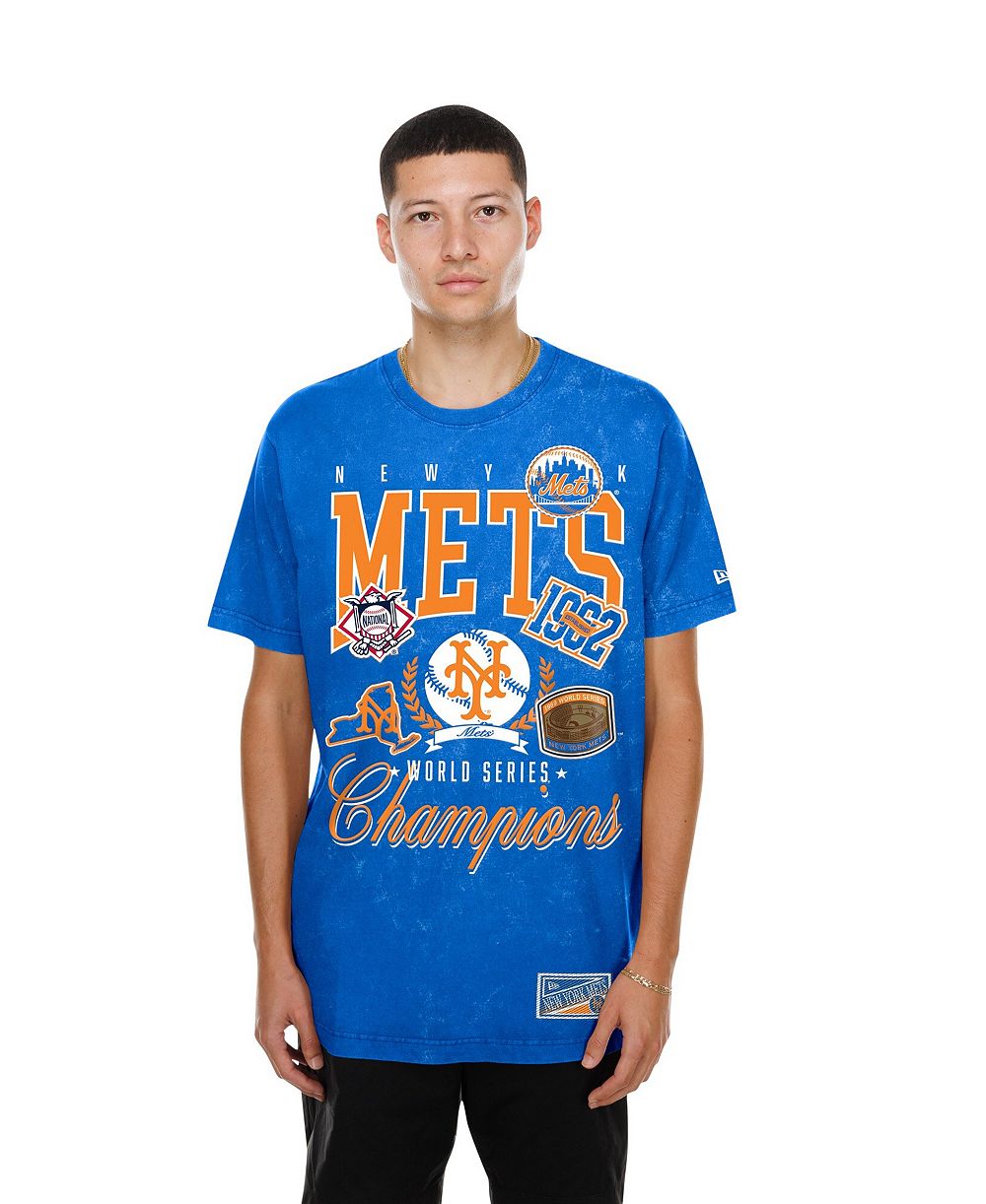 Мужская футболка New Era Royal New York Mets Mineral Wash