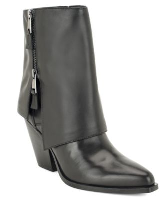 Nine West Women's Umberto Western Foldover Snip Toe Booties