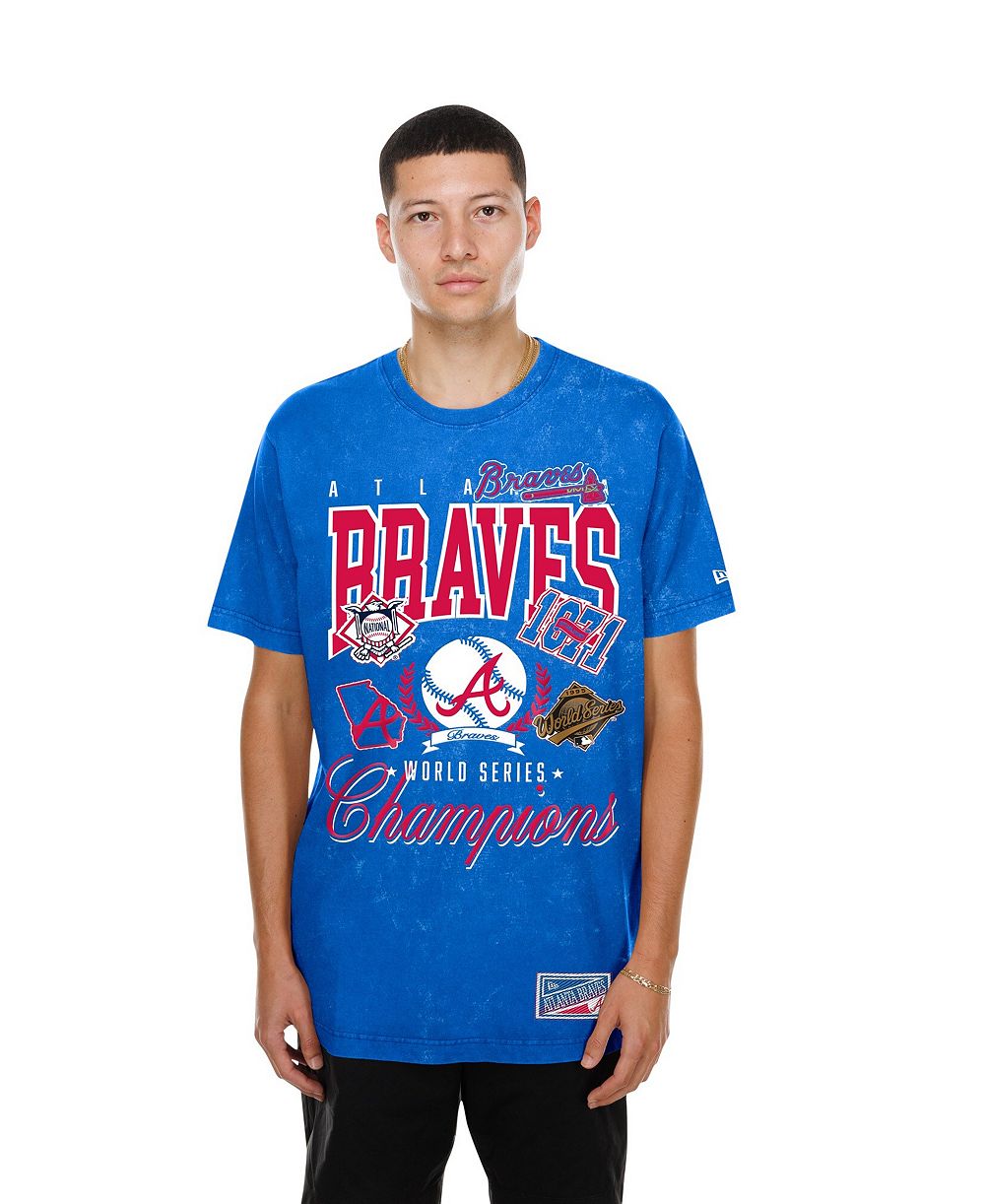 Мужская футболка New Era Atlanta Braves Mineral Wash Royal