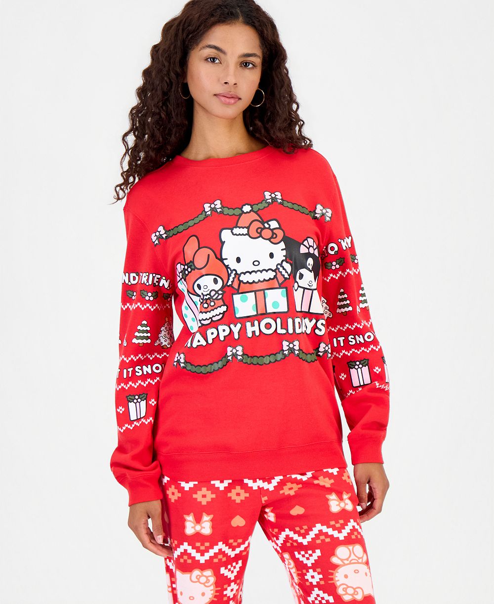 Sanrio Juniors' Hello Kitty Christmas Graphic Sweatshirt