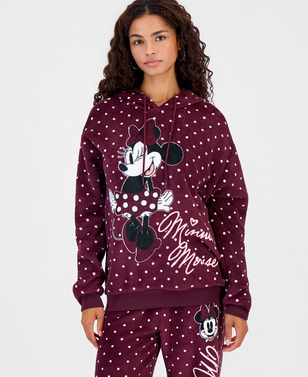 Disney Juniors' Minnie Woobie Graphic Polka-Dot Fleece Pullover
