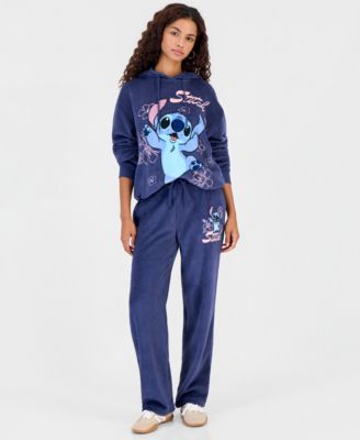 Disney Женские флисовые брюки с широкими штанинами Stitch Woobie