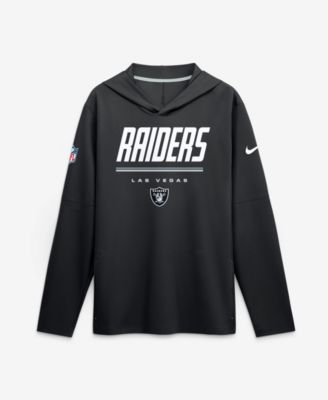 Мужская футболка Nike Black Las Vegas Raiders Sideline Lightweight Long Sleeve Hooded Dri-FIT