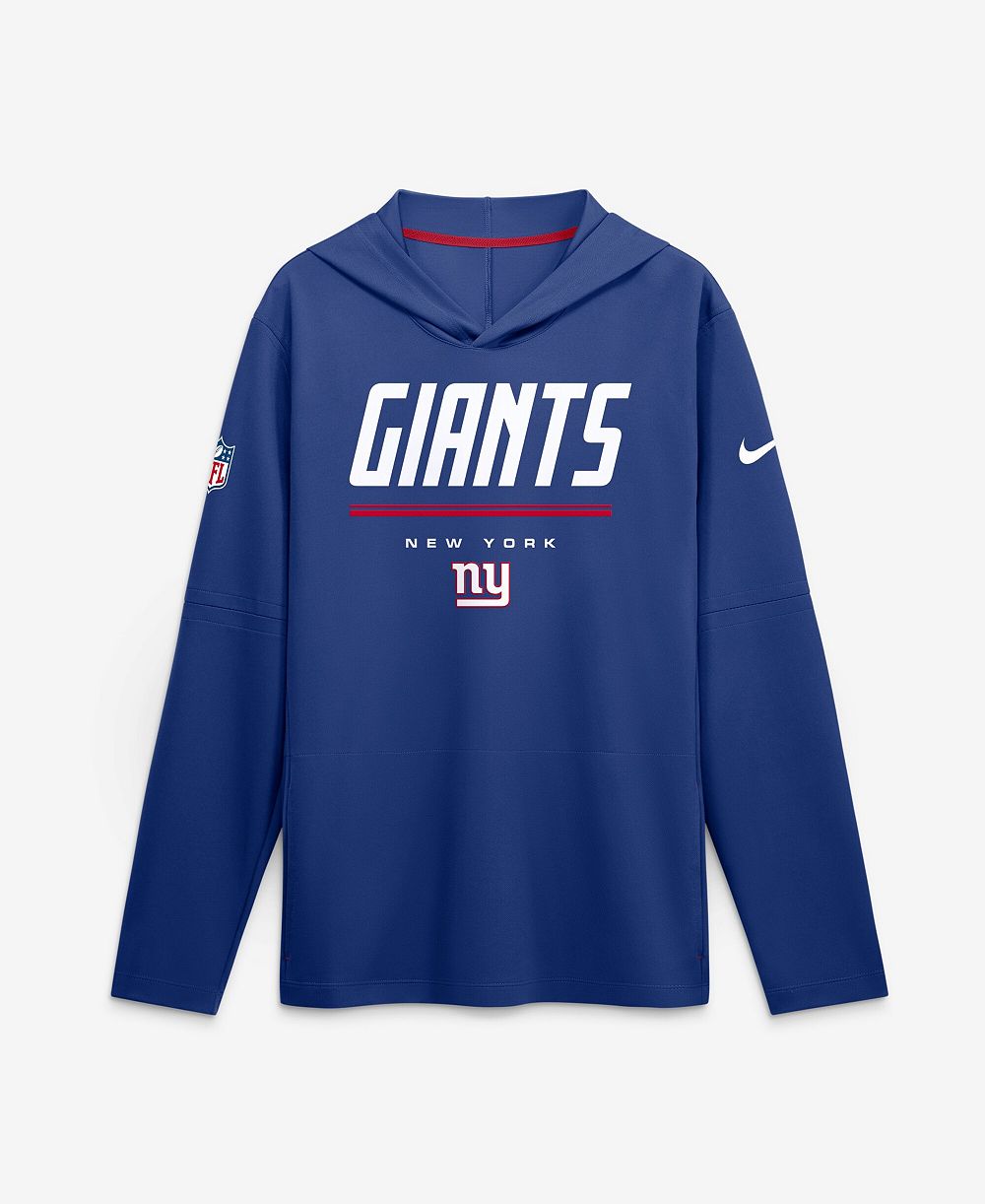 Nike Men's Royal New York Giants Sideline Lightweight Long Sleeve Hooded Dri-FIT T-Shirt