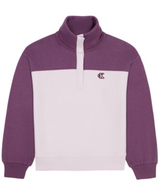 Детская флисовая куртка Calvin Klein Girls' 7-16 Color-Block Snap-Placket Stand-Collar