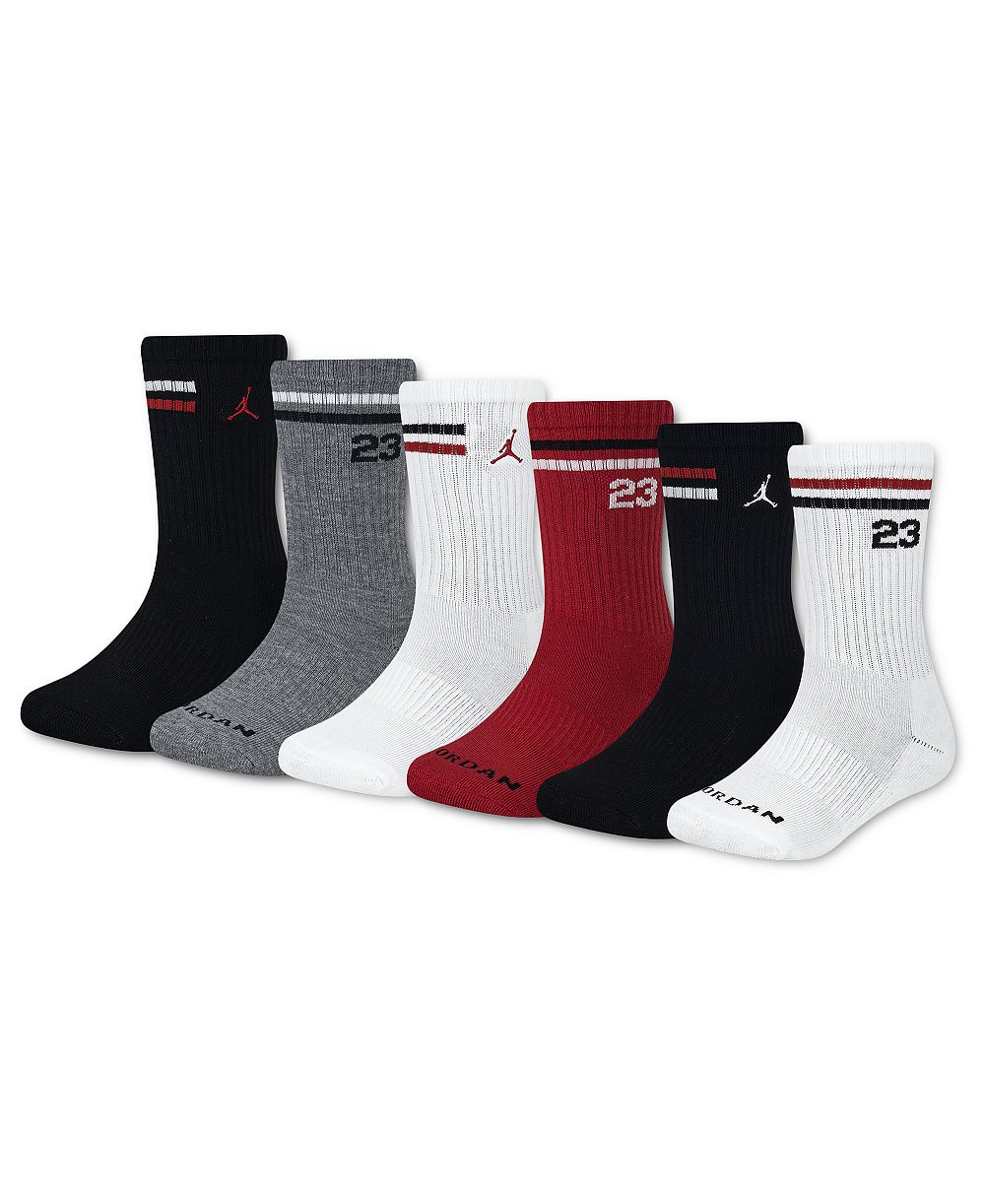 Jordan носки Jordan Boys' 7-11 Icon Stripe Crew, 6 пар
