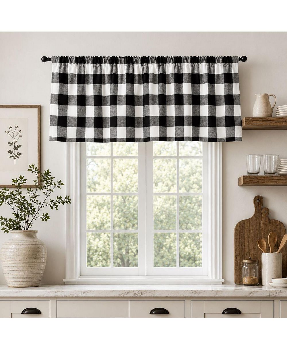Kate Aurora Декоративная занавеска на окно в стиле Country Farmhouse Buffalo Check Plaid