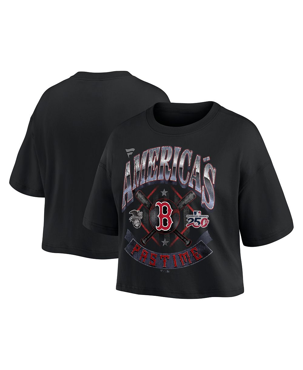 Женская футболка Fanatics Black Boston Red Sox Americana Crop