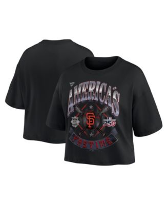 Fanatics Women's Black San Francisco Giants Americana Crop T-Shirt