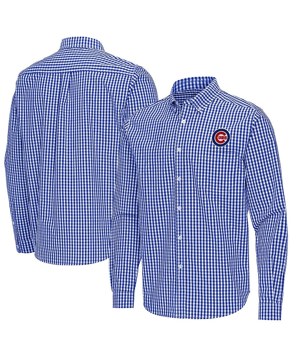 Мужская рубашка Antigua Royal Chicago Cubs Ellis Woven Tri-Blend Button-Down
