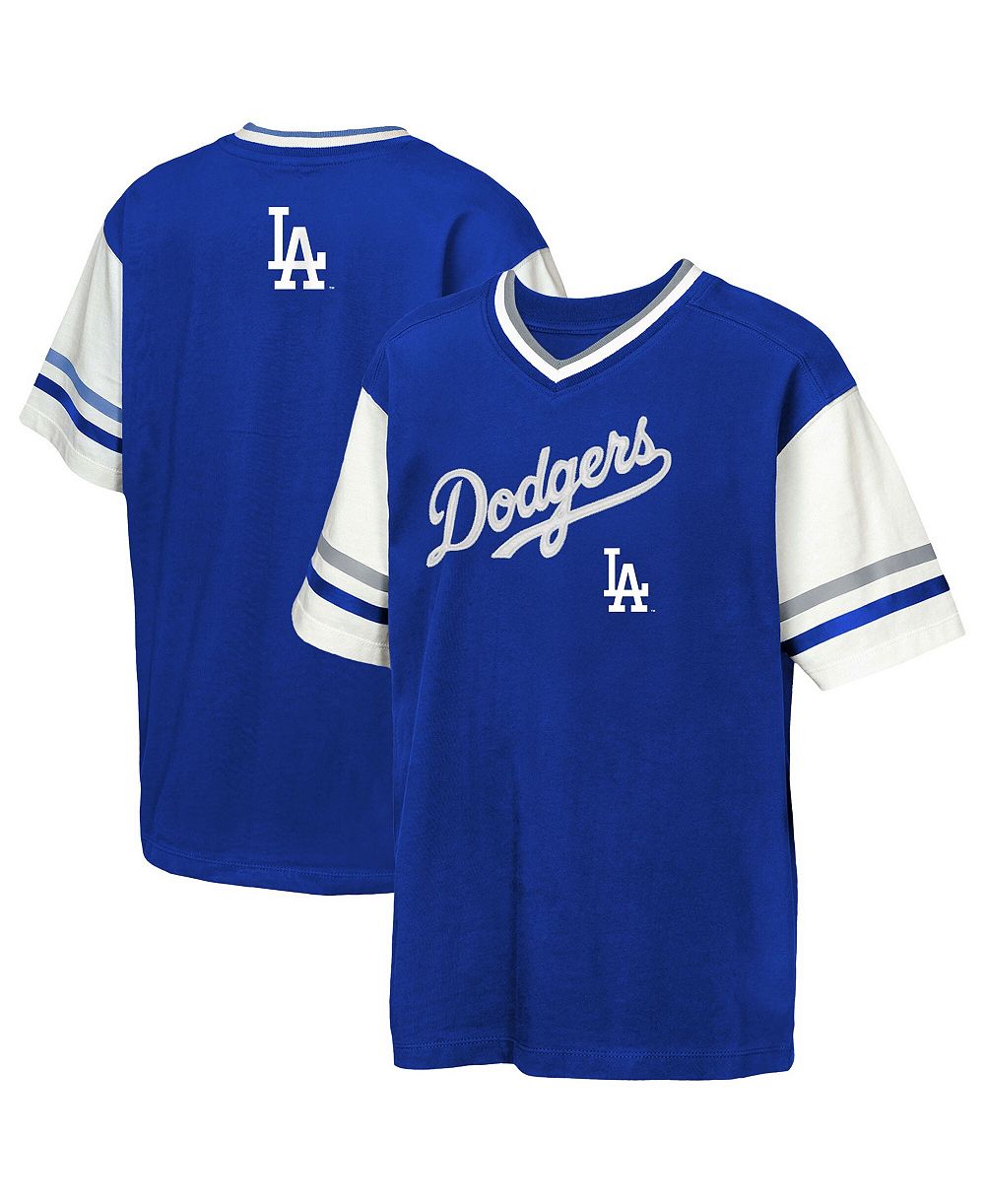 Футболка Outerstuff Royal Los Angeles Dodgers Big League Base Runner Ringer для мальчиков и девочек