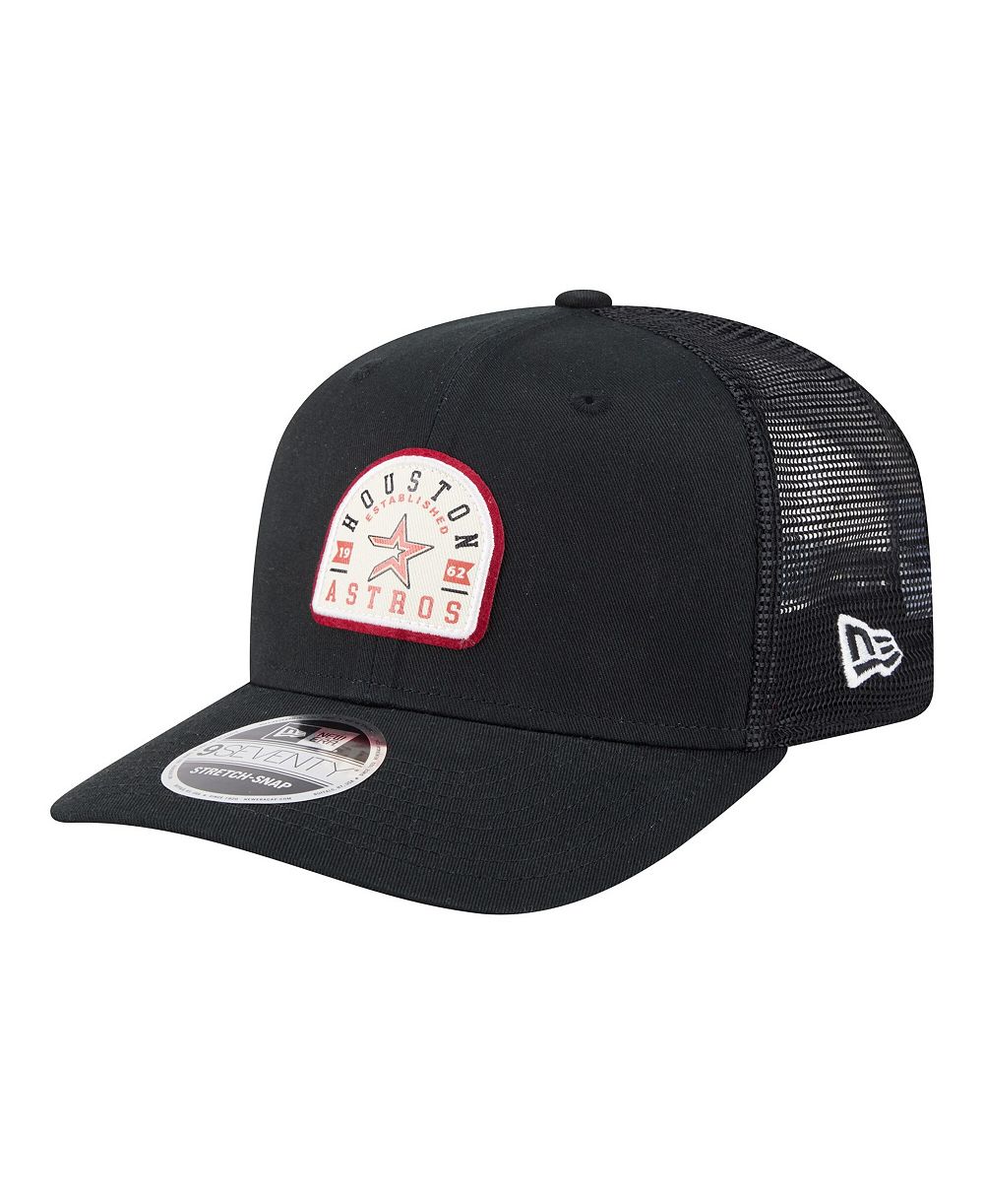 Мужская кепка New Era Houston Astros Throwback Contest 9SEVENTY Adjustable Trucker Hat, черная