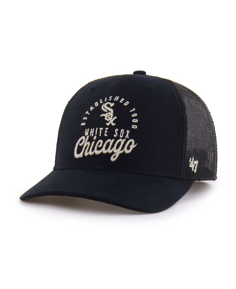 Мужская кепка '47 Brand Black Chicago White Sox Pitstop Trucker Adjustable