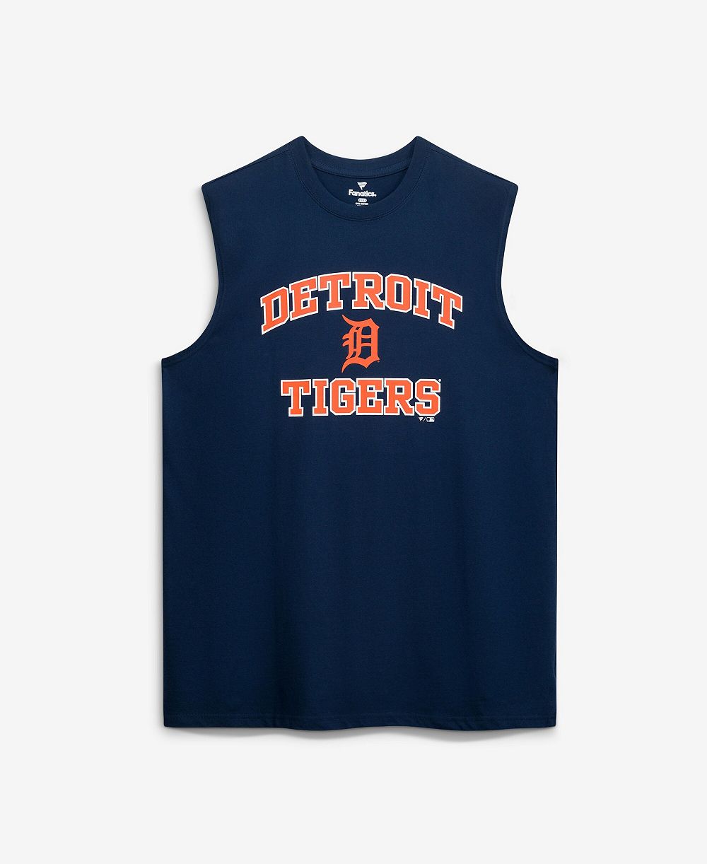 Мужской майка-слинг Fanatics Navy Detroit Tigers Big & Tall Heart & Soul Muscle