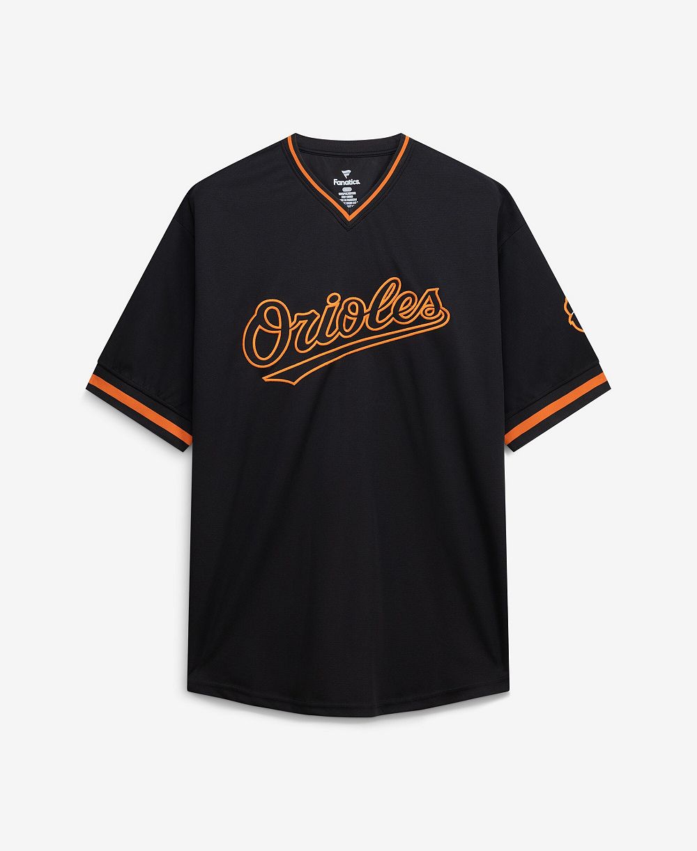 Fanatics Men's Black Baltimore Orioles Big & Tall Pop Texture V-Neck T-Shirt