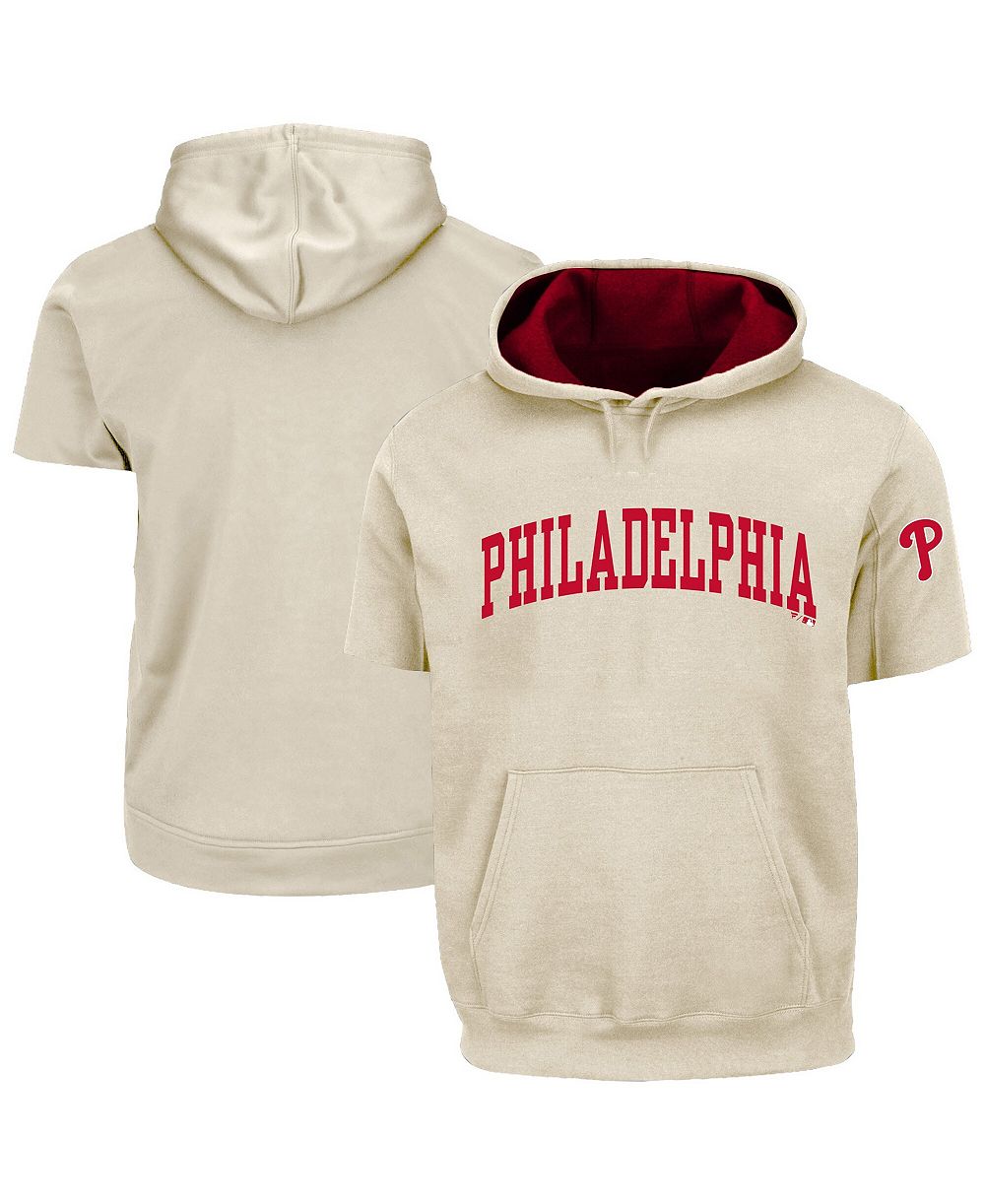 Fanatics Men's Cream/Red Philadelphia Phillies Big & Tall Contrast Short Sleeve Hoodie