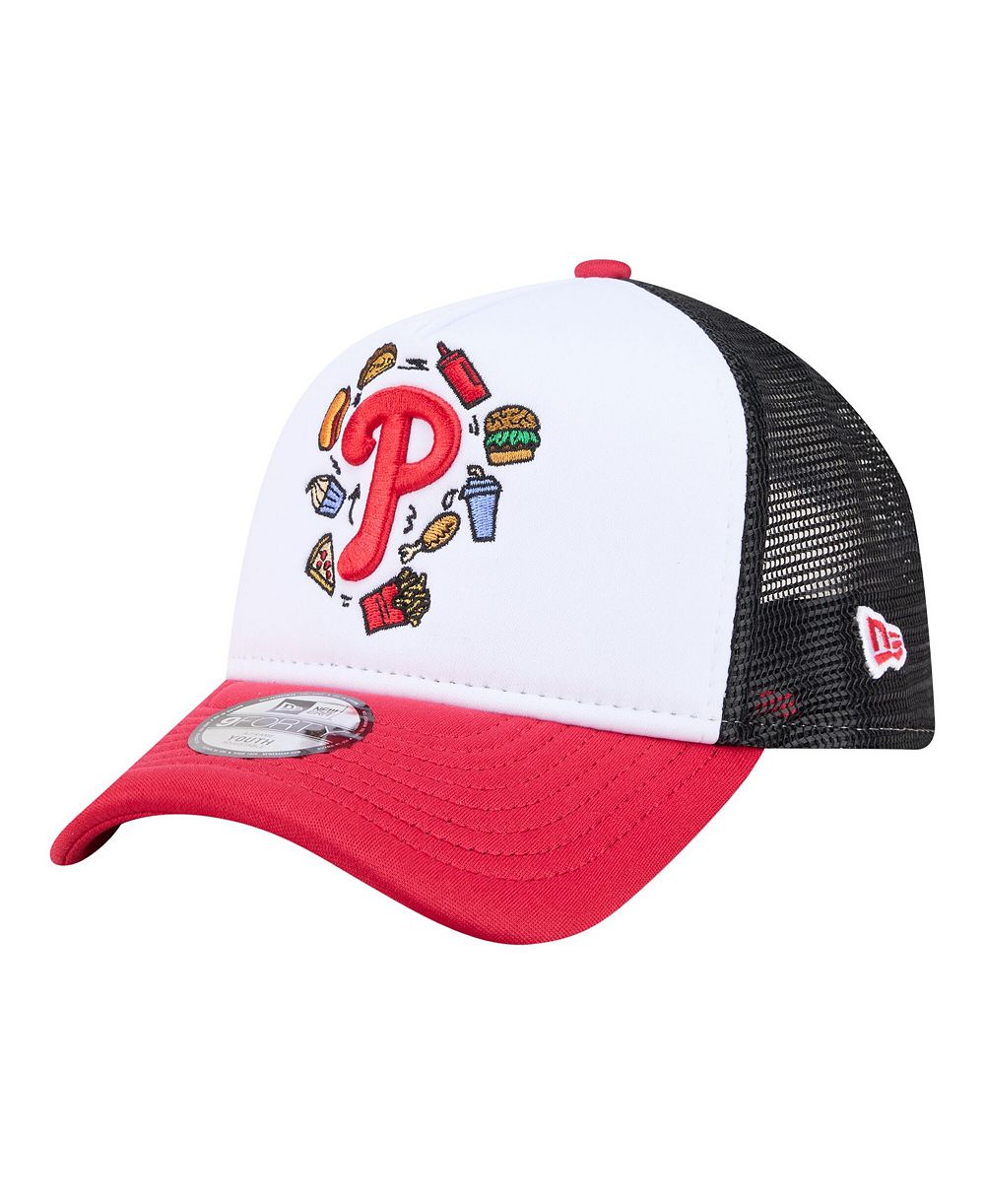 New Era Детская белая/красная кепка Philadelphia Phillies Food A-Frame 9FORTY Trucker Adjustable
