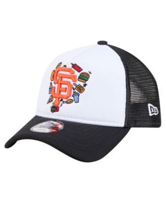 New Era Big Boys and Girls White/Black San Francisco Giants Food A-Frame 9FORTY Trucker Adjustable Hat