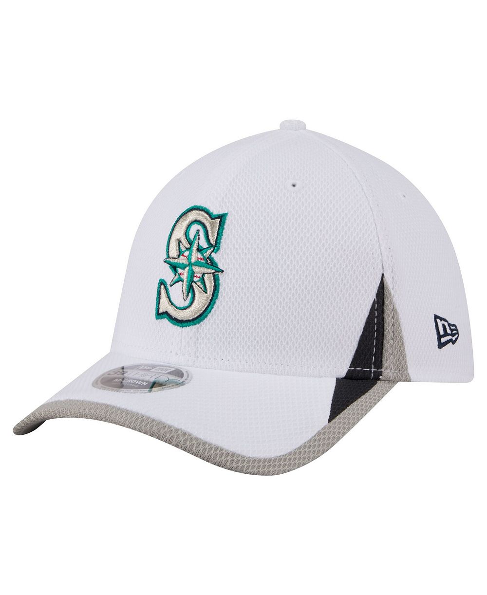 Мужская белая кепка New Era Seattle Mariners Cut n Sew 39THIRTY Flex
