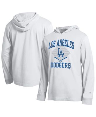 Champion Men's White Los Angeles Dodgers Cooperstown Hooded Long-Sleeve T-Shirt