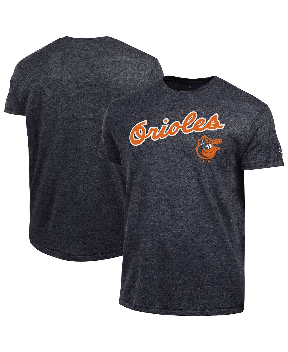 Мужская футболка Champion Black Baltimore Orioles Cooperstown Wordmark Lockup Tri-Blend