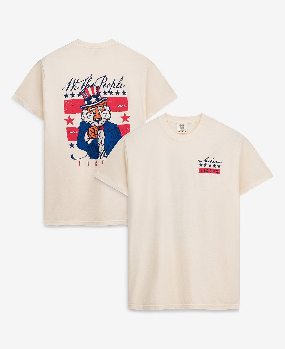 Мужская футболка Image One Cream Auburn Tigers Uncle Sam Mascot