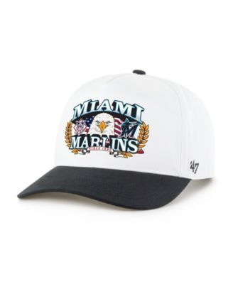 Мужская кепка '47 Brand White/Black Miami Marlins Americana Eagle Hitch Adjustable