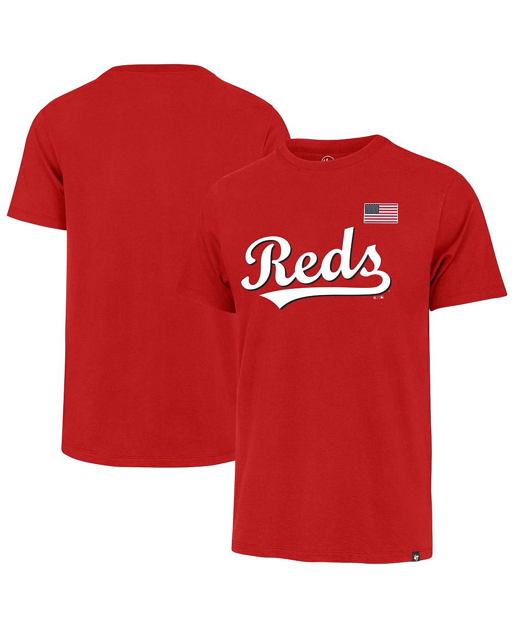 '47 Brand Men's Red Cincinnati Reds Heritage U.S. Flag T-Shirt