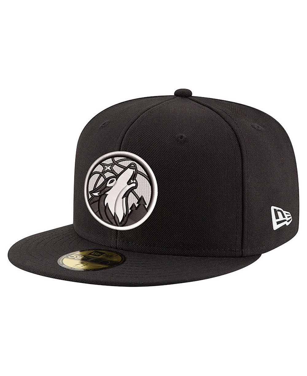 New Era Men's Black/White Minnesota Timberwolves 59FIFTY Fitted Hat