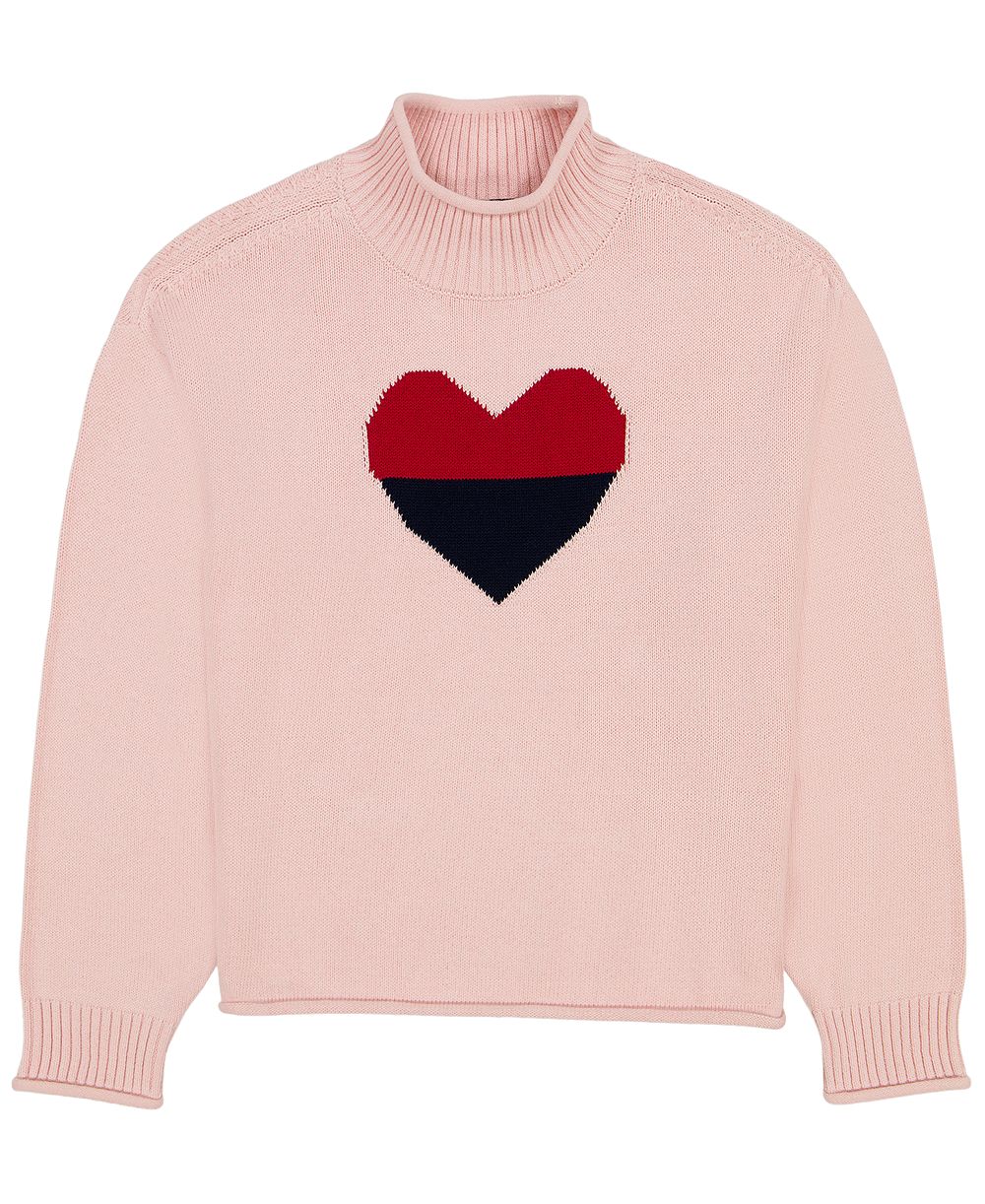 Детский свитер Tommy Hilfiger с сердечками и воротником-стойкой