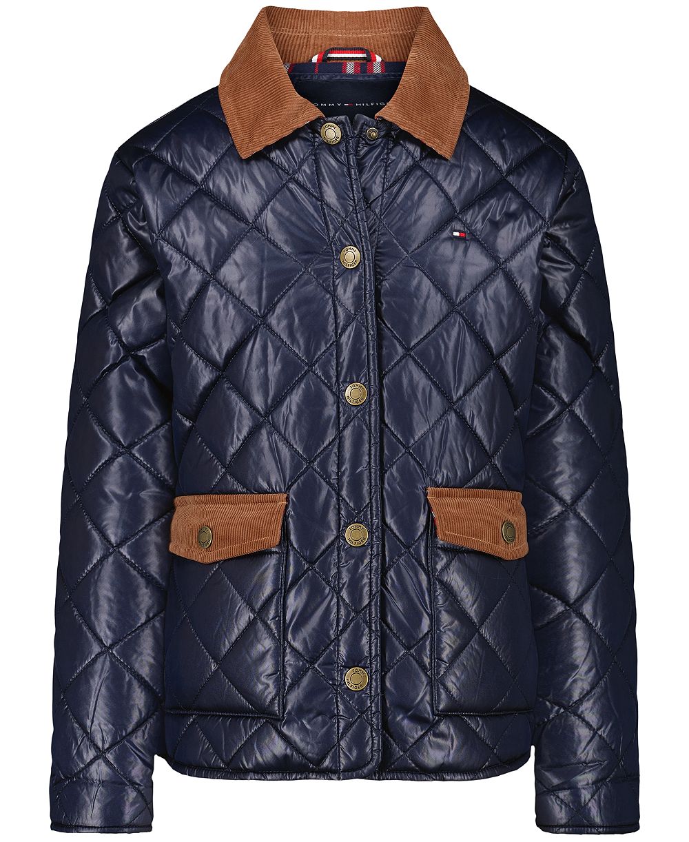 Детская вельветовая куртка Tommy Hilfiger с отложным воротником для девочек