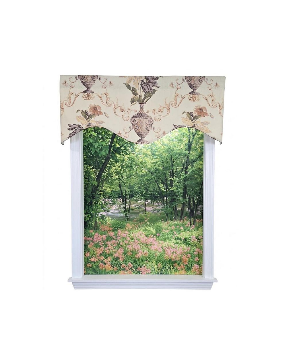 Занавеска для окна RLF Home Urn Corded Cornice 100% Cotton Lined Rod Pocket