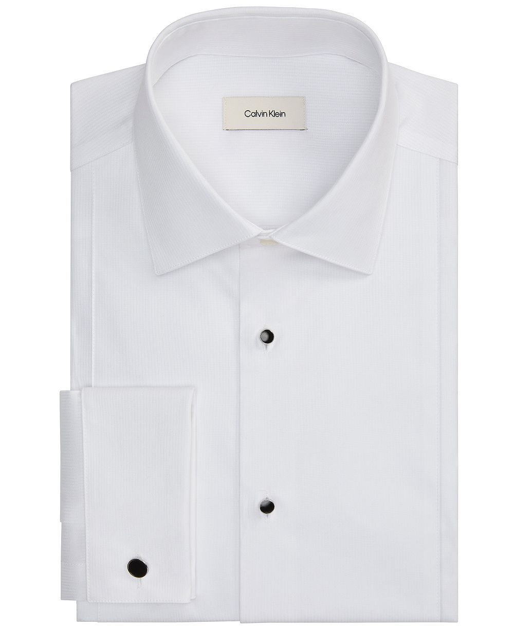 Мужская рубашка Calvin Klein CK Occasion Spread Collar French Cuff Stretch Dress
