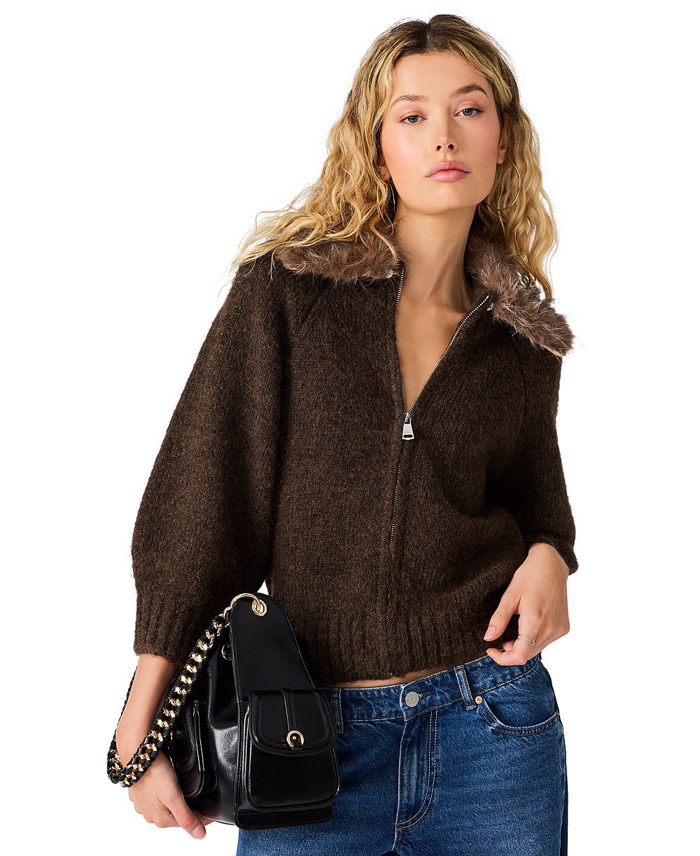 Steve Madden Women's Odessa Fitted Full-Zip Cardigan