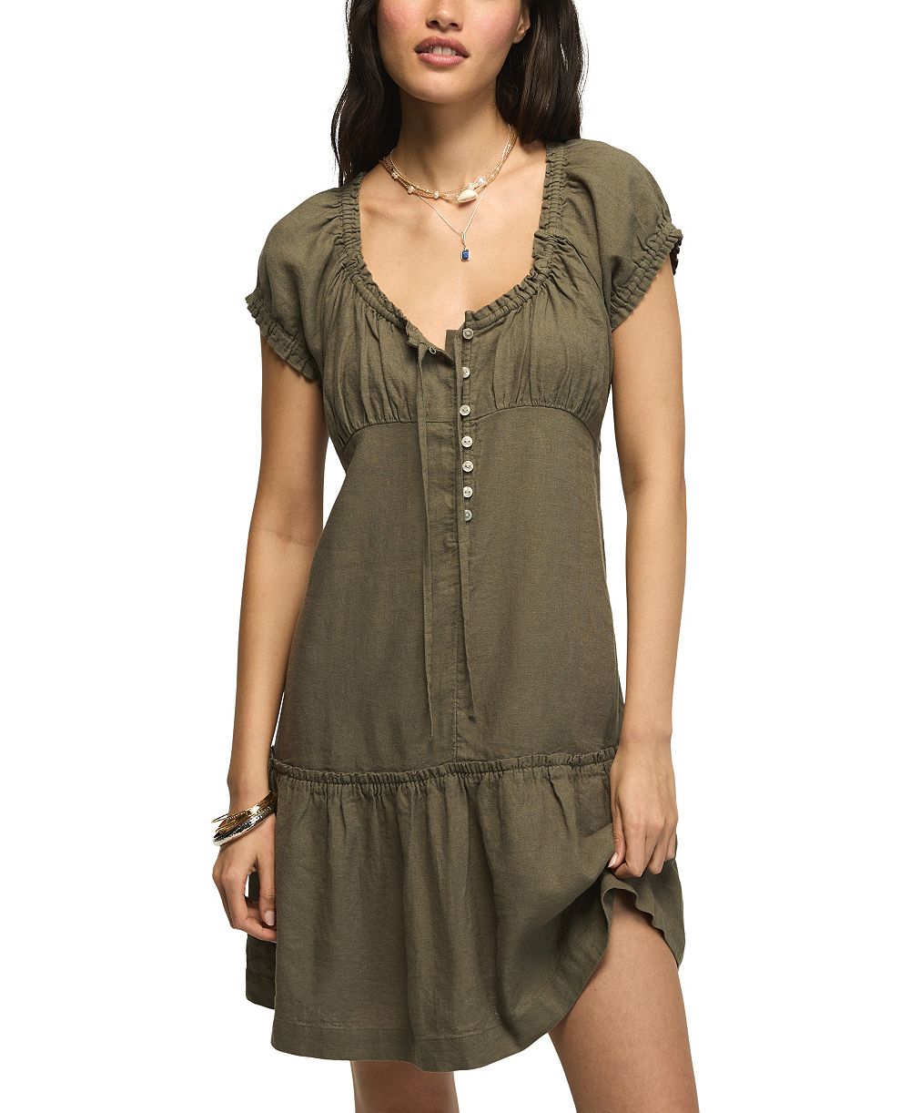 Женское мини-платье Lucky Brand с отделкой рюшами и вырезом sweetheart